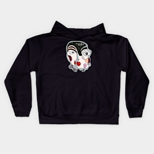 One couple, many faces Kids Hoodie